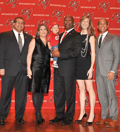 New Buccaneer Head Coach, Lovie Smith And Family At News Conference