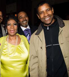 Aretha Franklin Celebrates 72nd Birthday With Denzel Washington