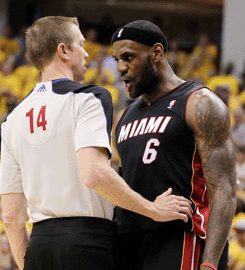 LeBron James Unflappable  Amid Ear-Blowing, Fouls, Loss