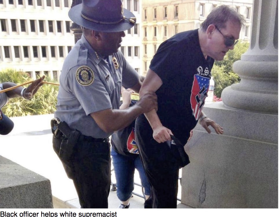 Black Officer Helping White Supremacist  Overcome By Heat Goes Viral
