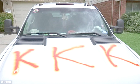 Texas Couple Find Truck Spray Painted With KKK