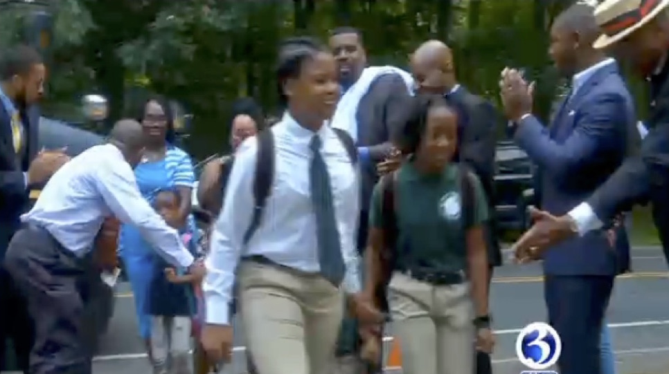 100 Black Men Help Start Elementary School Students Year Off With Cheers