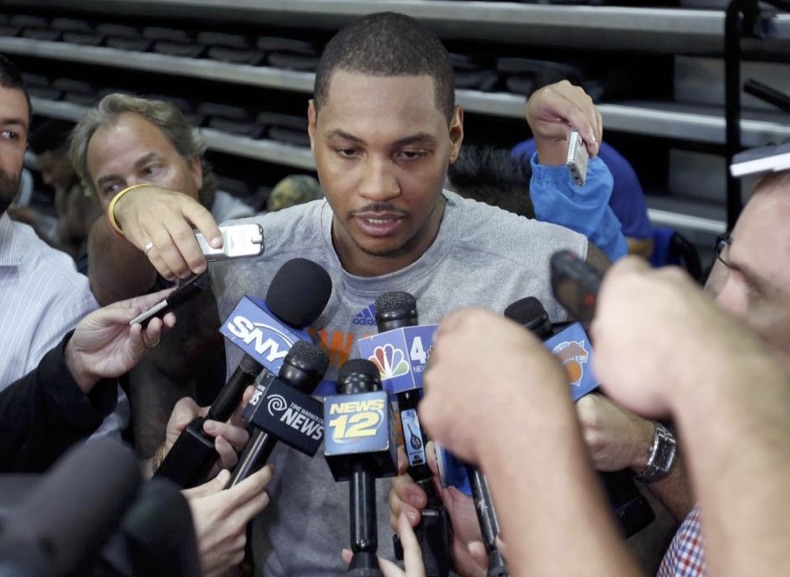 NY Knicks’ Carmelo Anthony In Camp With Revamped Knee And Team