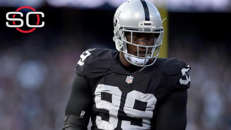 Raiders Linebacker Aldon Smith Suspended 1 Year By NFL  ALDON SMITH  The pass rush-needy Raiders signed Aldon Smith to a one-year deal in September, on the day charges were announced in the wake of Smith's fifth arrest since 2012.   Oakland Raiders linebacker Aldon Smith has been suspended for one year without pay under the NFL's substance-abuse policy, the league said Tuesday. In September, Smith, 25, pleaded not guilty to misdemeanor counts of hit-and-run, drunken driving and vandalism, charges that stem from an alleged Aug. 6 incident. "Under the terms of the policy, Smith will be eligible to apply for reinstatement no sooner than 60 days before the one-year anniversary of the suspension," the NFL said in a statement. The pass rush-needy Raiders signed Smith to a one-year deal on the day charges were announced in the wake of Smith's fifth arrest since 2012. He was released by the San Francisco 49ers on Aug. 7.