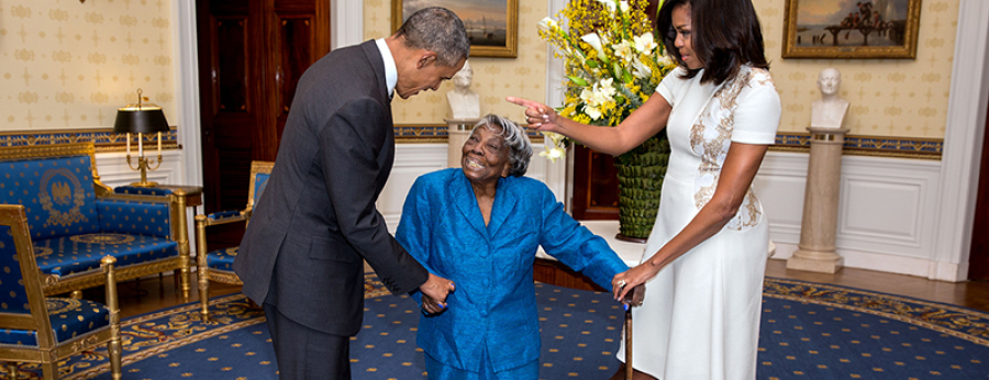 The Best Thing You Will See All Day: 106-Year-Old Woman Celebrates Meeting Obamas At White House