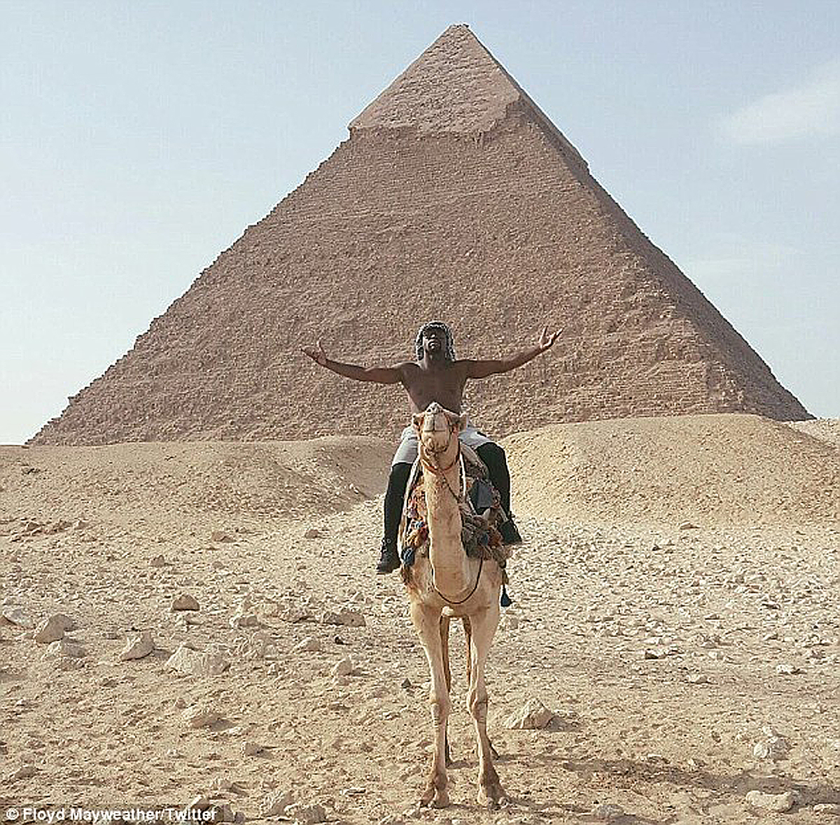 Floyd Mayweather Visits Giza Pyramid Complex As Boxing Legend Continues To Enjoy Retirement With Camel Ride