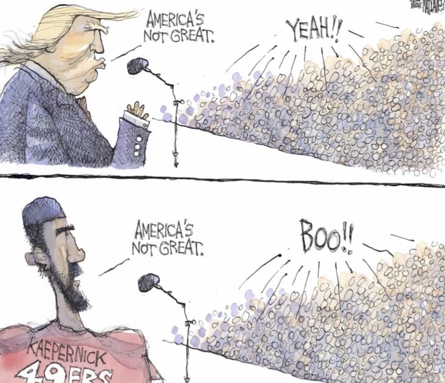 colin kaepernick and deray mckesson’s cartoon.