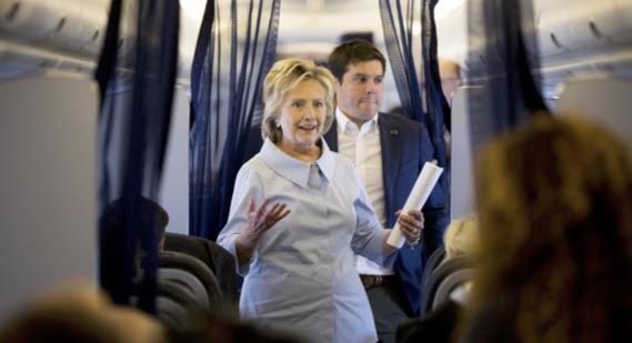 Hillary Clinton Talks To Press About Her New Plane