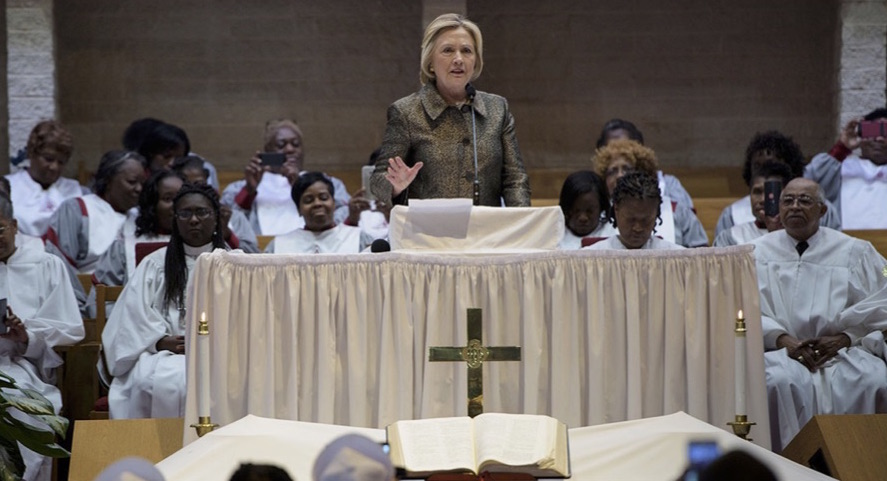 Hillary Clinton Goes To Church To Take Her Message To Black People