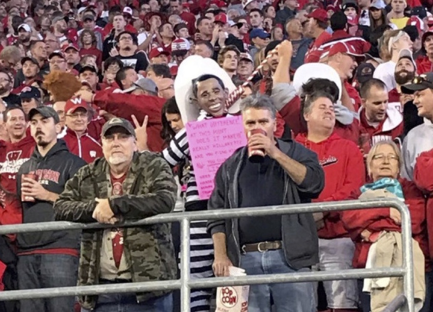 Univ. Of Wisconsin Fan Wears Costume Of President Obama With Noose Around His Neck
