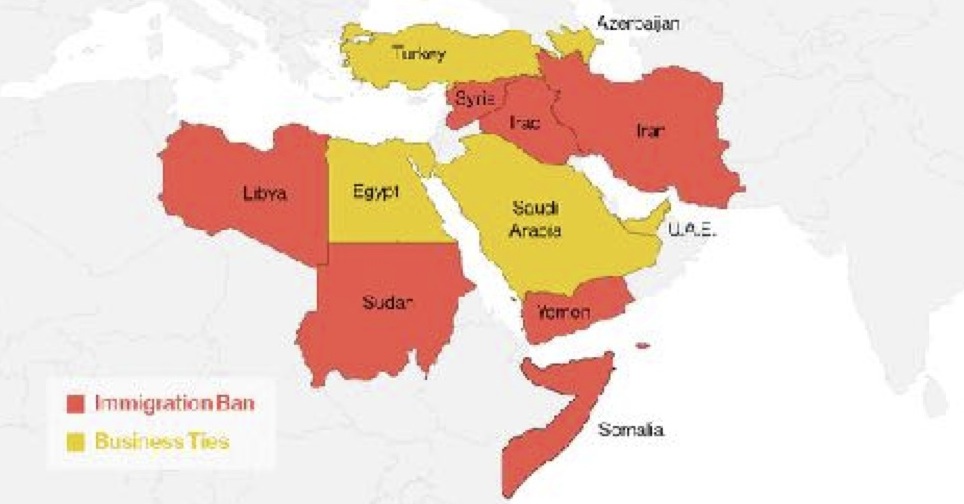 Trump Issues Ban On 7 Muslim Countries; None Where He Has Business Interest