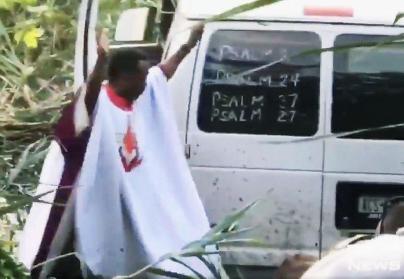 Deranged Man Wearing Preacher Robe Runs Over 6 People; Runs Into Pond