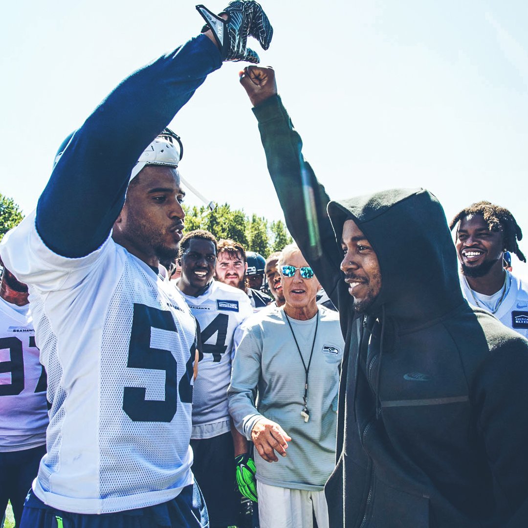 Kendrick Lamar Leads Seahawks’ Team Huddle In Surprise Visit To Camp