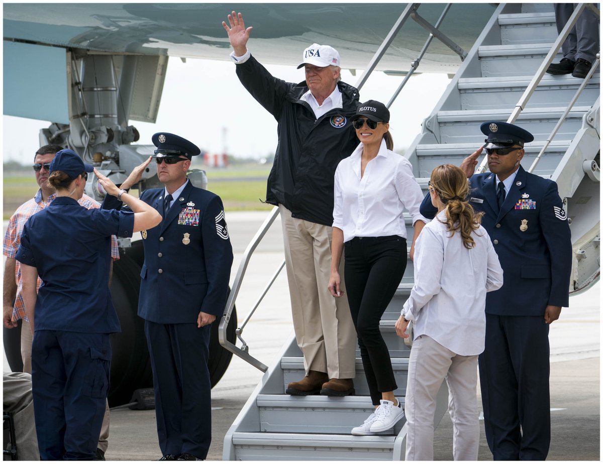 President And Flotus Arrive In Texas