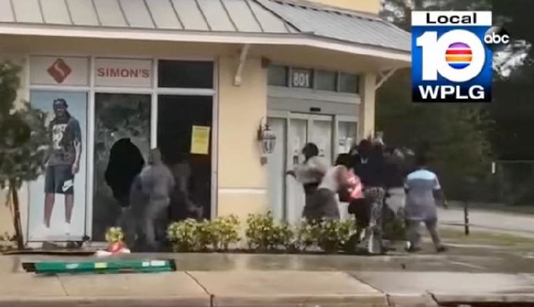 Folks Loot Shoe Store During Hurricane Irma