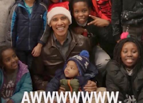 AWWWW—- Our Former President Obama Delivers Gifts To Thrilled Children In D.C.