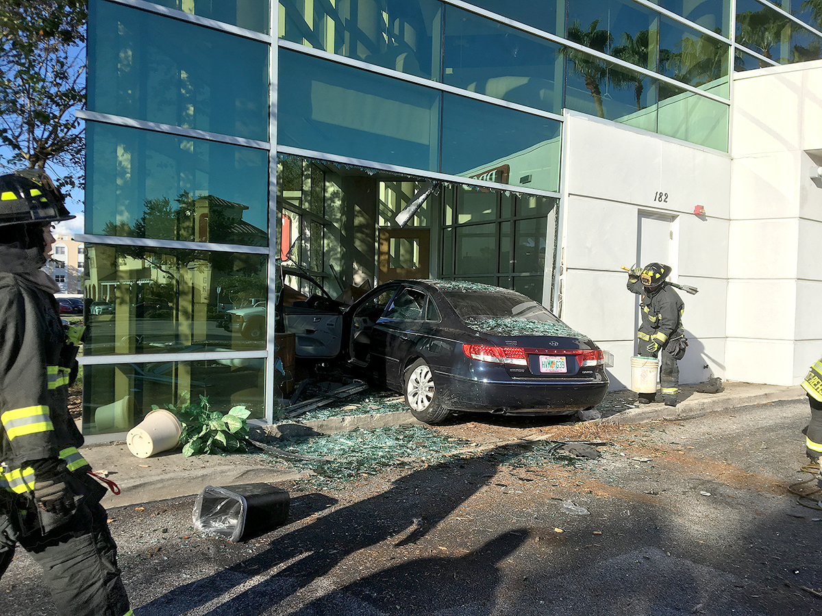 Elderly Women Injured When Car Drives Into Bank