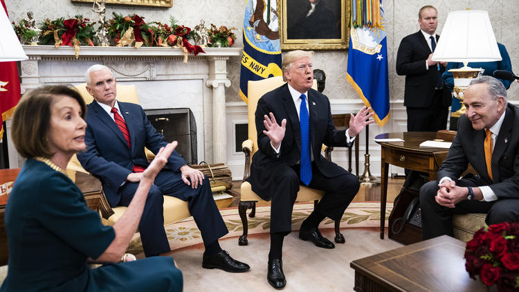 DONALD TRUMP 'STORMED OUT’OF OVAL OFFICE AFTER HEATED MEETING WITH DEMOCRATIC LEADERS