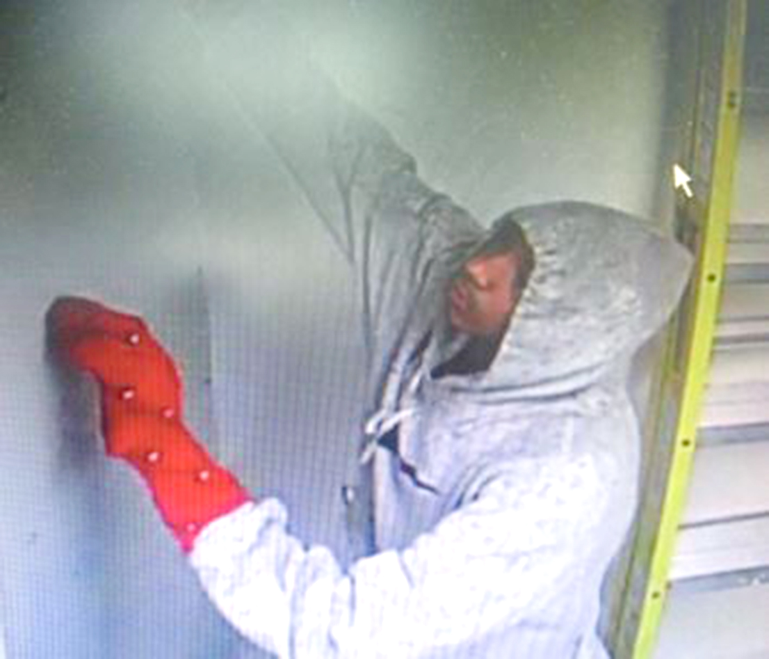 Man Sought For Burglary Suspect Wearing Red Gloves