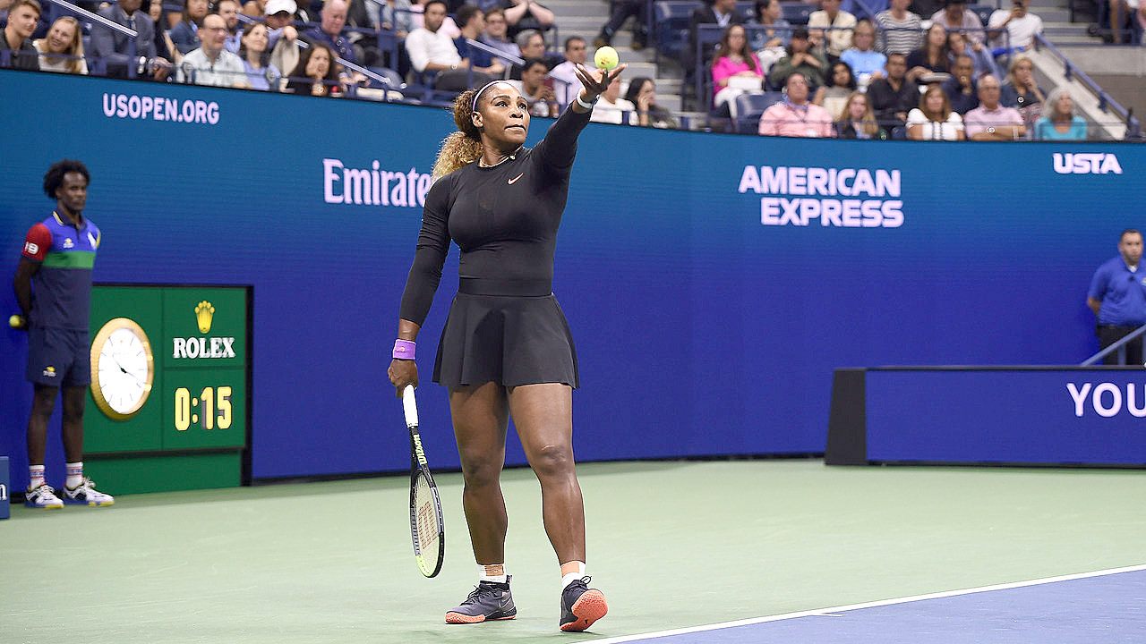 August 28, 2019 - Serena Williams in action against Catherine McNally at the 2019 US Open. (Photo by Mike Lawrence/USTA)