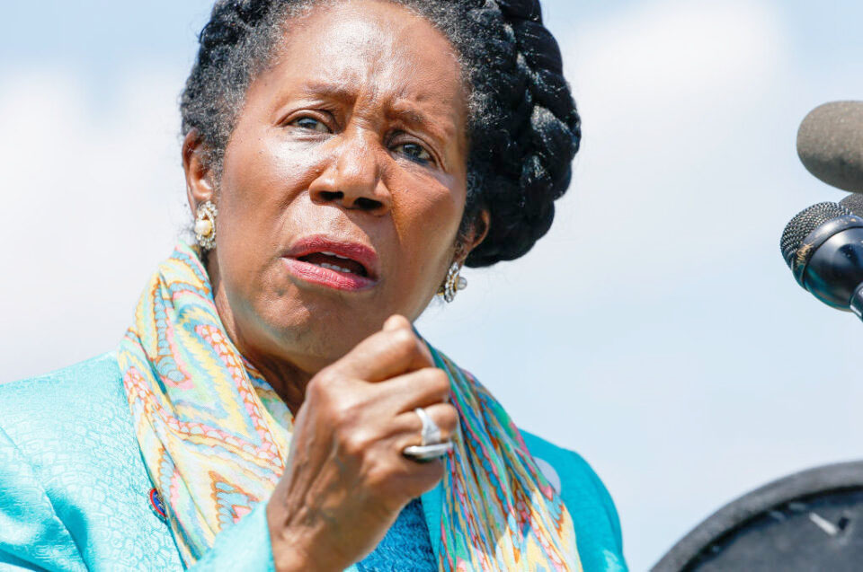 WASHINGTON, DC - JULY 18: Rep. Sheila Jackson Lee (D-TX) speaks at a press conference calling for the expansion of the Supreme Court on July 18, 2022 in Washington, DC. (Photo by Jemal Countess/Getty Images for Take Back the Court Action Fund)